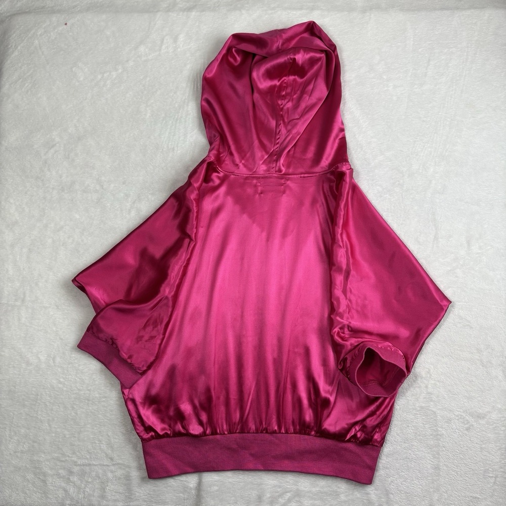 Ebene By Patrick Assuline Pink Short Sleeve Crop Hoodie Silk Women's Size‎ 3 - Picture 5 of 8